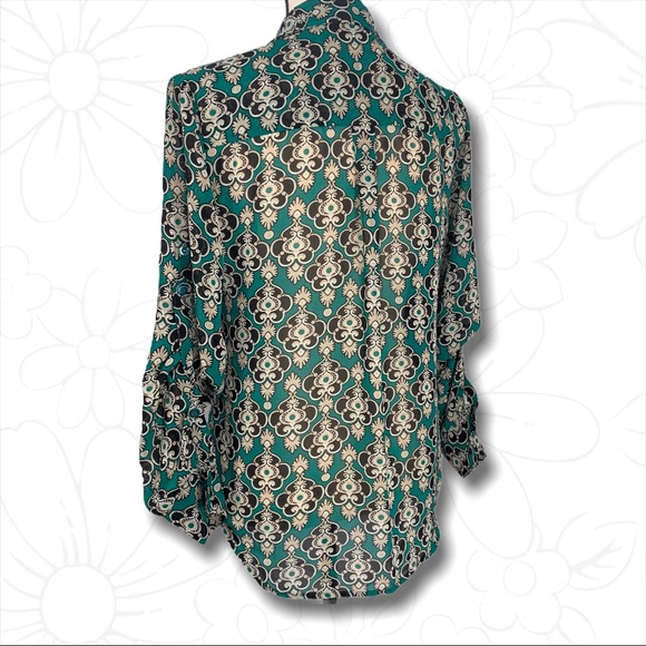 New York & Co Sheer Button-Down Blouse - Sm - Picture 8 of 15